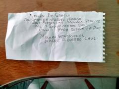 Carta Acción de Gracia de Carmita Vázquez Hidalgo y Eric Florentino Sánchez Vázquez. Fotografía: Ricardo Rodríguez Arias.