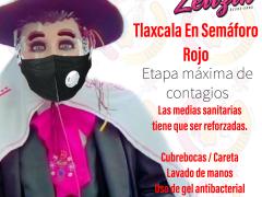 Cartel de la Camada Zeltzin sobre el Semáforo Rojo.