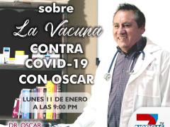 Anuncio Dialoguemos sobre la vacuna contra COVID-19 con Óscar. Facebook Dr. Oscar Xicohténcatl Pérez.