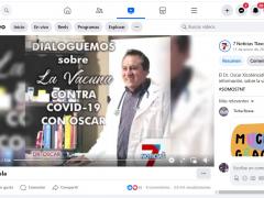 Publicación de cápsula "Dialoguemos sobre la vacuna contra COVID-19" con Óscar". Facebook 7 Noticas Tlaxcala.