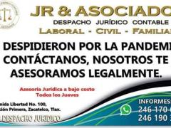 JR & Asociados. Despacho de abogados ofrecen asesoría por despidos durante la pandemia. Facebook Gente de Papalotla.