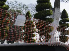 Letrero “Cerrado por contingencia” en vallas, parque de Zacatelco, Tlaxcala. Fotografía: Joshua Vázquez Rugerio.