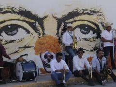 Músicos, Carnaval de Papalotla, Puebla. Fotografía: Joshua Vázquez Rugerio.