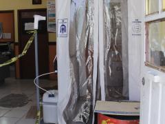 Arco sanitizante, Presidencia auxiliar de Panzacola, Papalotla, Puebla. Fotografía: Joshua Vázquez Rugerio.