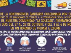 Anuncio Derivado de la contigencia sanitaria ocasionada por el COVID-19. Presidencia Panzacola 2017-2021.