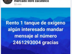 Publicación de renta de tanque. Facebook: Joshua Vázquez Rugerio.