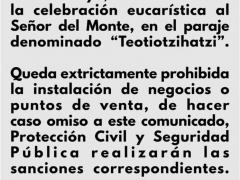 Flyer del ayuntamiento anunciando sanciones a comerciantes que se instalen en el paraje Teotiozihatzi. Productor: H. Ayuntamiento de Papalotla de Xicohténcatl.