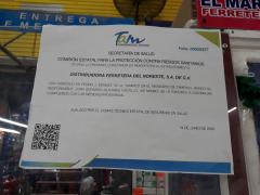 Aviso de la Comisión Estatal para la Protección Contra Riesgos Sanitarios, El Marro Ferreterías. Fotografía: Felipe de Jesús Szymanski Martínez.