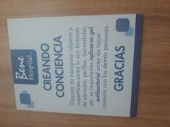 Aviso: Creando conciencia, elevador, Hospital Bene. Fotografía: Felipe de Jesús Szymanski Martínez.
