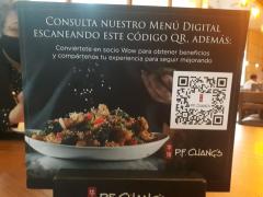 Consulta nuestro menú digital, P.F. Chang´s, Centro comercial Altama City Center, Tampico, Tamaulipas. Fotografía: Felipe Szymanski Martínez.