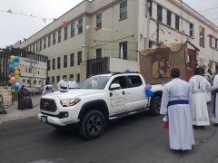 Peregrinación de San José en camioneta por parte de diferentes parroquias y el Seminario Conciliar de Tampico. Fotografía: Felipe de Jesús Szymanski Martínez.
