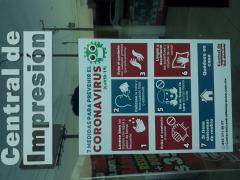 Infografía 7 Medidas para prvenir el Coronavirus, Central de Impresión, Tampico, Tamaulipas. Fotografía: Felipe de Jesús Szymanski Martínez.