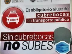 Aviso Sin cubrebocas no subes. Fotografía: Facebook.