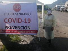 Aviso Alto filtro sanitario COVID-19. Fotografía: Facebook Junta de Mejoras Chavarillo.