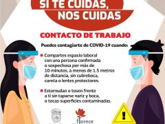 Flyer Si te cuidas, nos cuidas. Contacto de trabajo. Facebook Ayuntamiento de Xalapa.