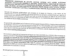Circular sobre medidas sanitarias a tomar con motivo de las festividades de la virgen de Guadalupe. Departamento de Regulación Sanitaria, Jurisdicción Xalapa.