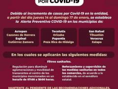 Aviso "Alerta preventiva por COVID-19", Gobierno del estado de Veracruz.