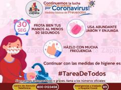 Infografía: Continuemos la lucha contra los contagios por Coronavirus!, Ayuntamiento de Emiliano Zapata, Veracruz.