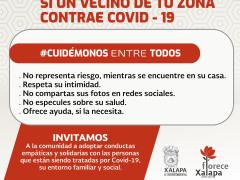 Aviso  Si un vecino de tu zona contrae COVID-19, Ayuntamiento de Xalapa, Veracruz.