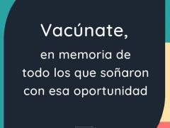 Flyer “Vacúnate en nombre de todos aquellos que soñaron con esa oportunidad“, Nueva Mujer.