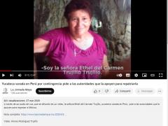Publicación de testimonio de Ethel del Carmen Trujillo Trujillo, varada en Perú, por La Jornada Maya.