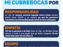 Cartel Cuando salgo uso cubrebocas. Facebook: Gobierno del Estado de Yucatán.