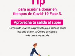 Tip para acudir a donar en tiempos de COVID-19 Fase 3, del proyecto Apoyo Mutuo Mérida.