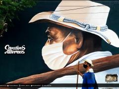 Mural dedicado a un señor de la tercera edad, Archivo General del Estado de Yucatán. Fotografía: Colectivo Creativos Alternos.