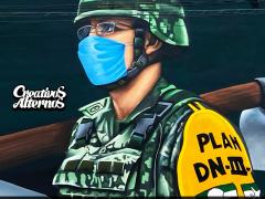 Mural dedicado a un soldado, Archivo General del Estado de Yucatán. Fotografía: Colectivo Creativos Alternos.