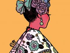 Ilustración de una mujer yucateca, de Elo Draws