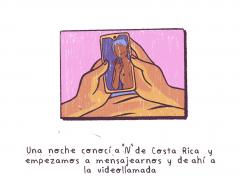 Viñeta 4 Lo que aprendí del sexting en la pandemia. Una noche conocí..., por Eloísa Casanova (@elodrawss).