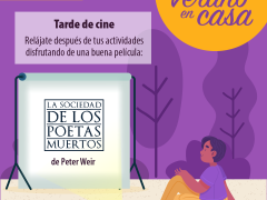 Flyer Tarde de cine en casa. Facebook Universidad Autónoma de San Luis Potosí UASLP.